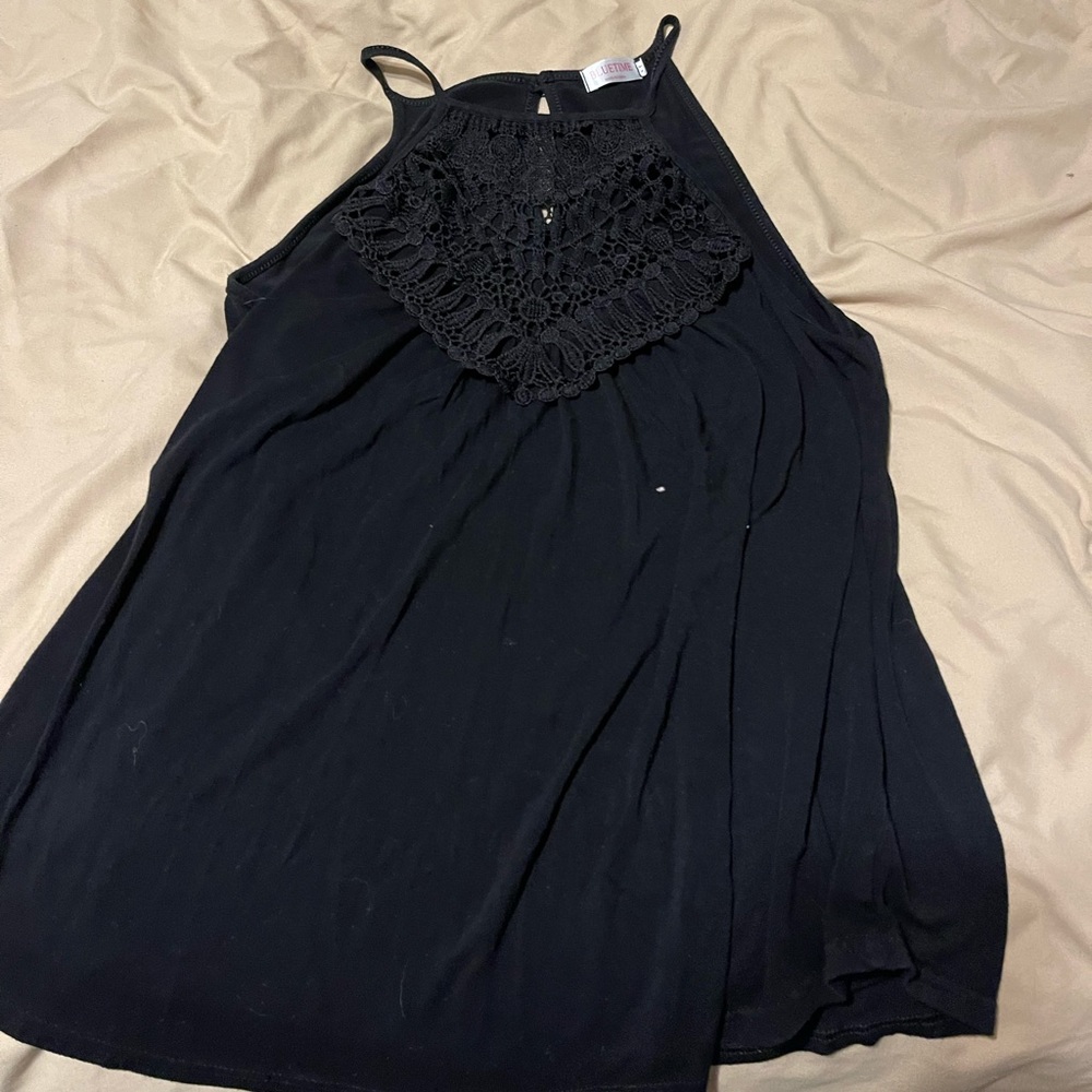 Black Halter Top with design